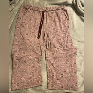 Cuddle Dud XL pajama pant, fun purple camo style print, draw string, pockets